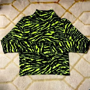 Neon green zebra turtleneck
